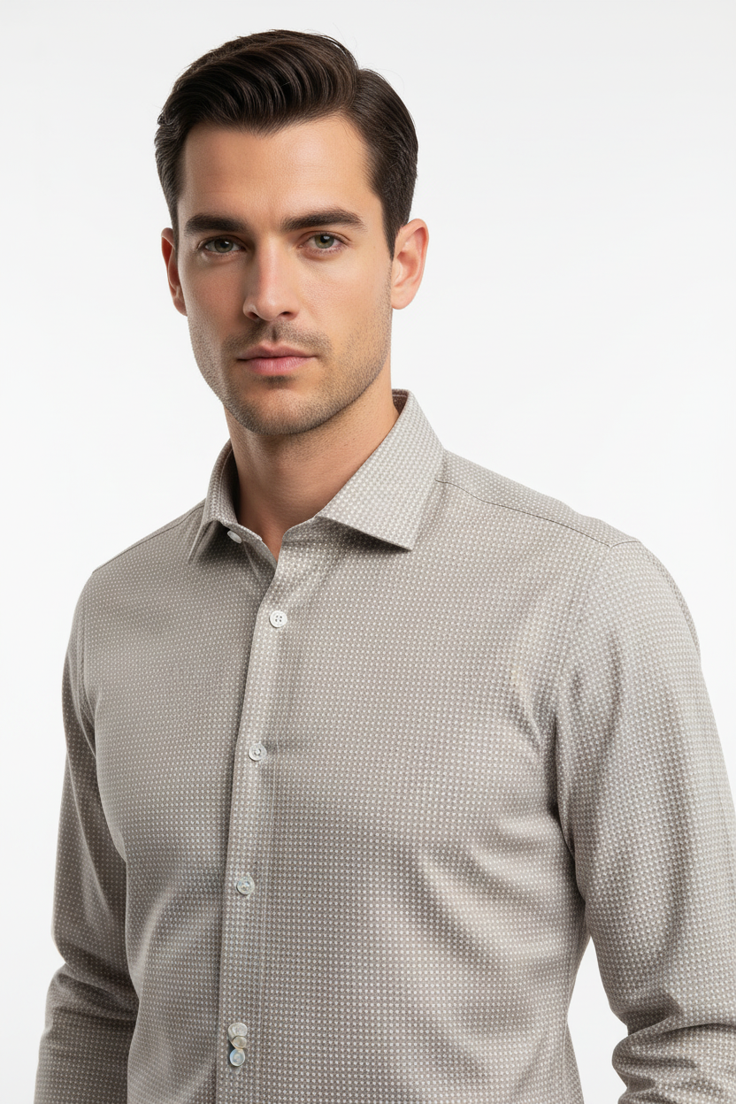 Camicie microfantasia 100% cotone