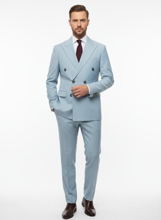 Abito doppiopetto celeste
