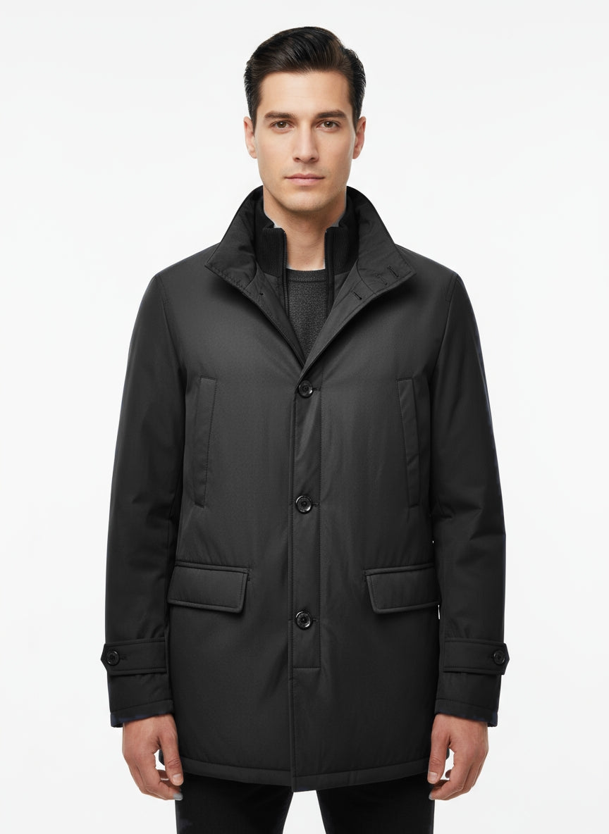 Giubbotto lungo 4 tasche con zip+ bottoni