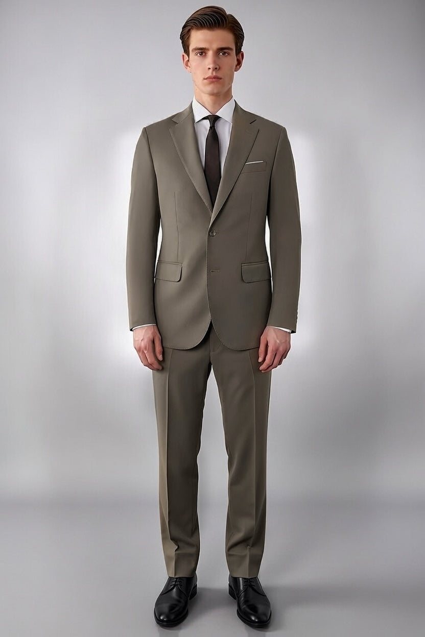 Abito tinta unita Tortora drop 6