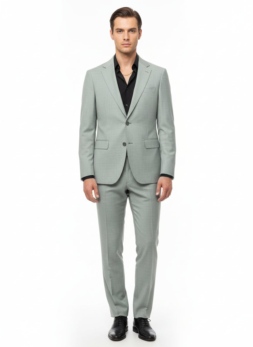 Abito tessuto grisaglia verde acqua