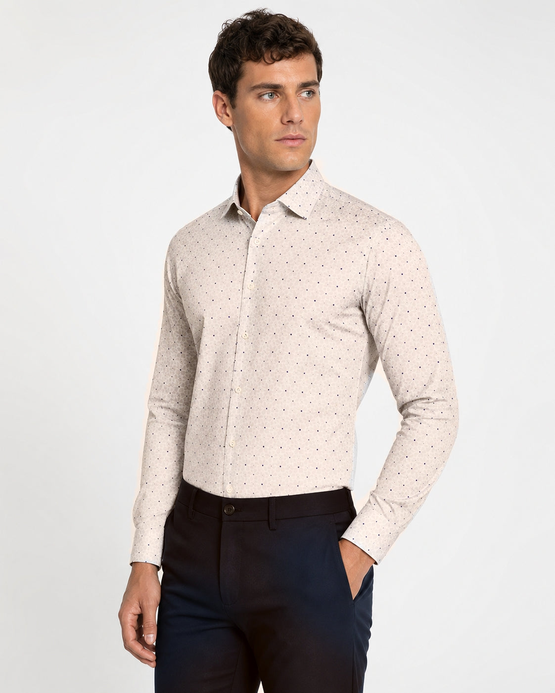 Camicia Slim Fit Fantasia Floreale Elasticizzata