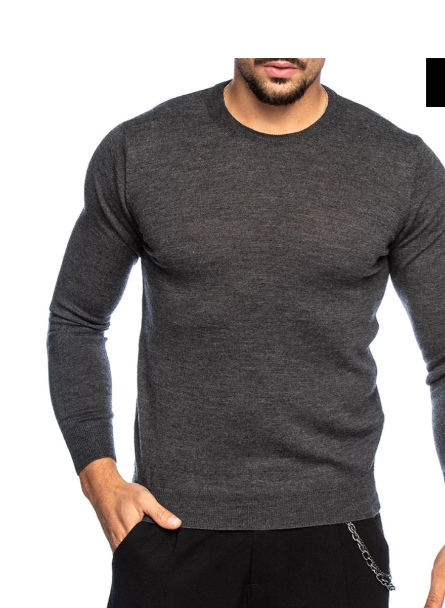 Maglia girocollo lana merinos calibrato 