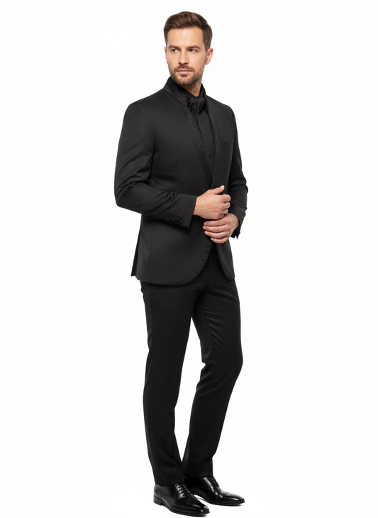 Abito smoking sposo koreano Blu o Nero