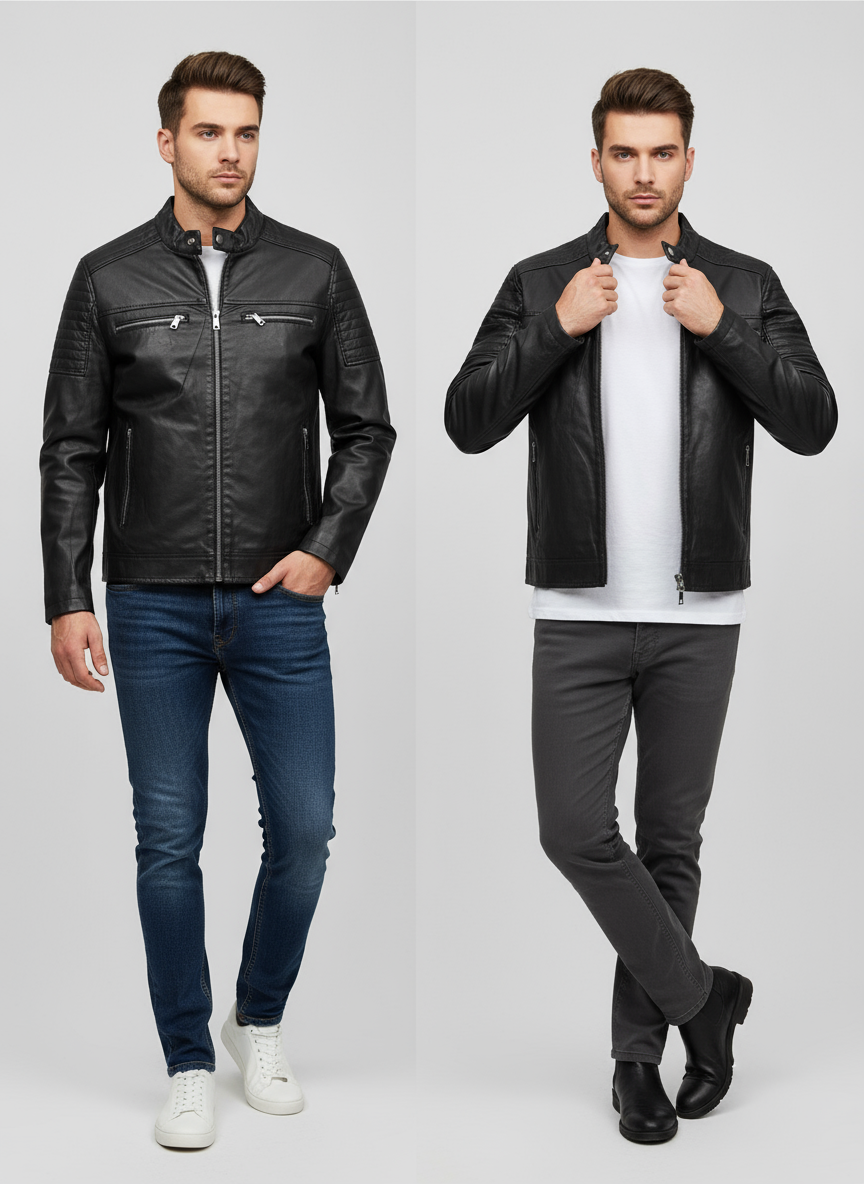 Giubbotto ecopelle Biker