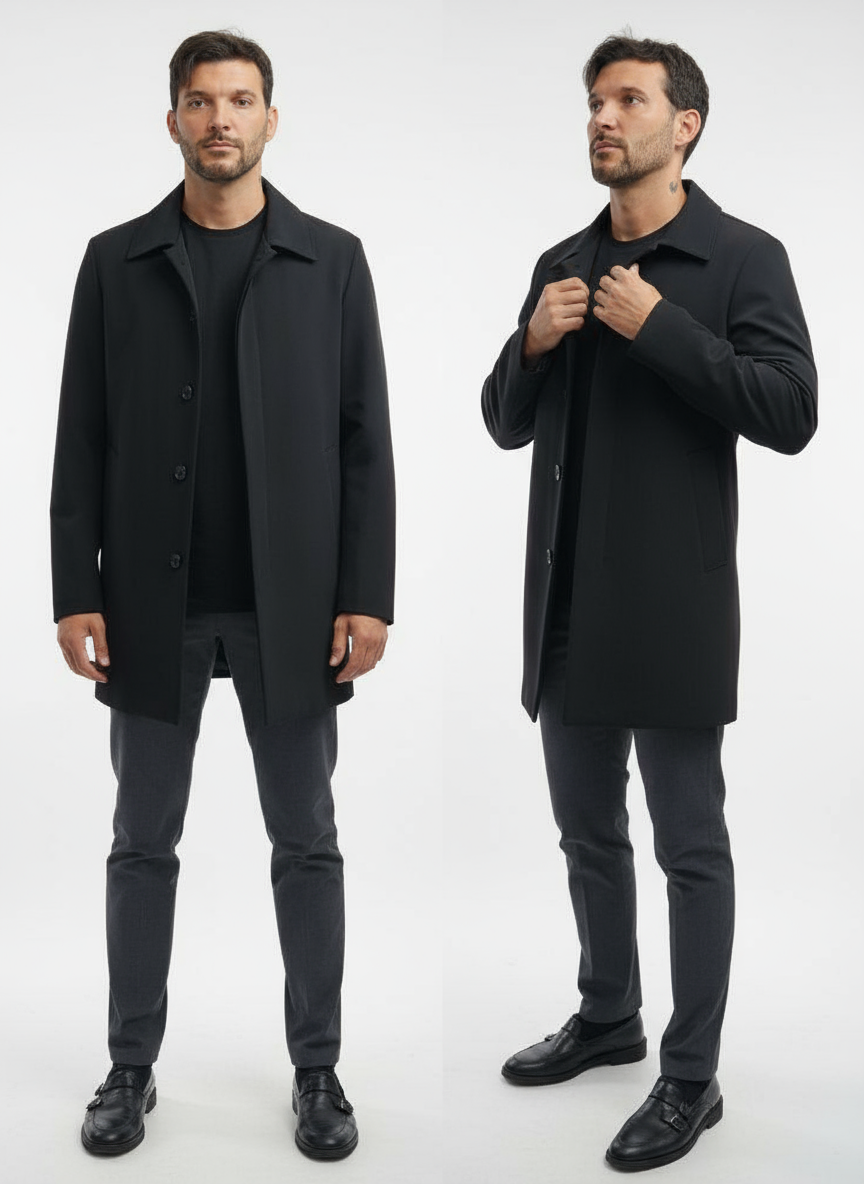 Trench tessuto tecnico modello fay Nero
