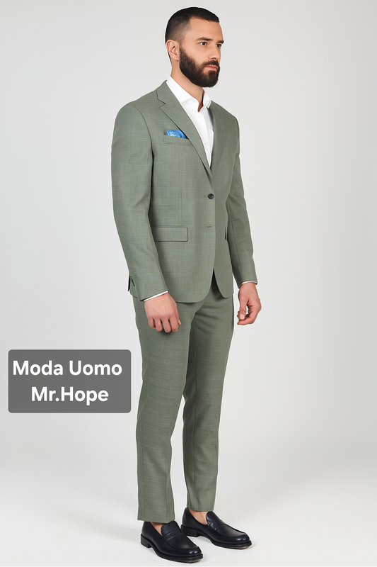 Abito grisaglia verde salvia