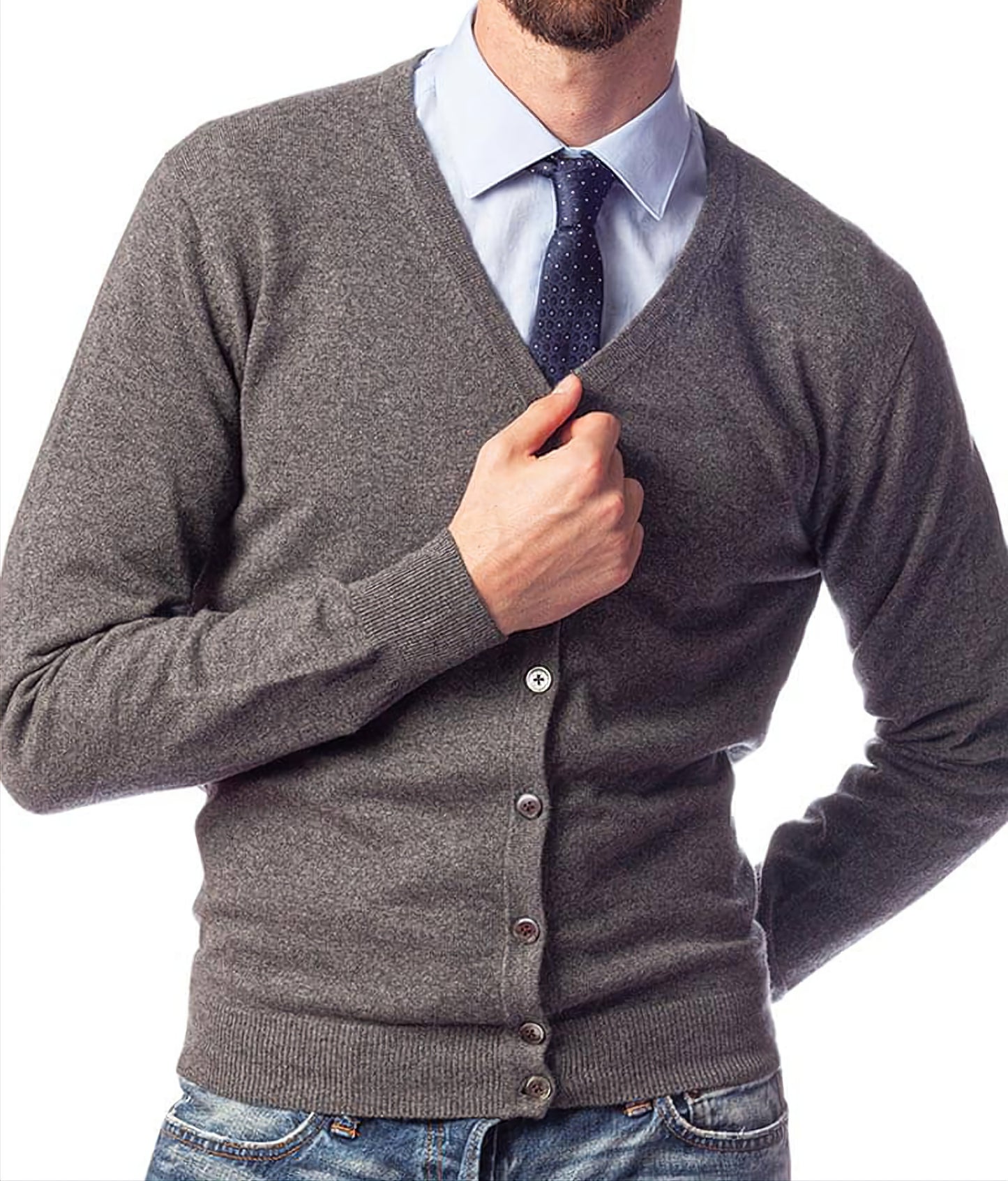 Cardigan bottoni misto cachemire