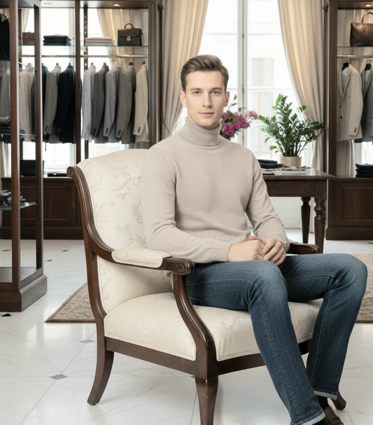 Maglia Dolcevita collo alto lana merinos Toscana made in italy🇮🇹