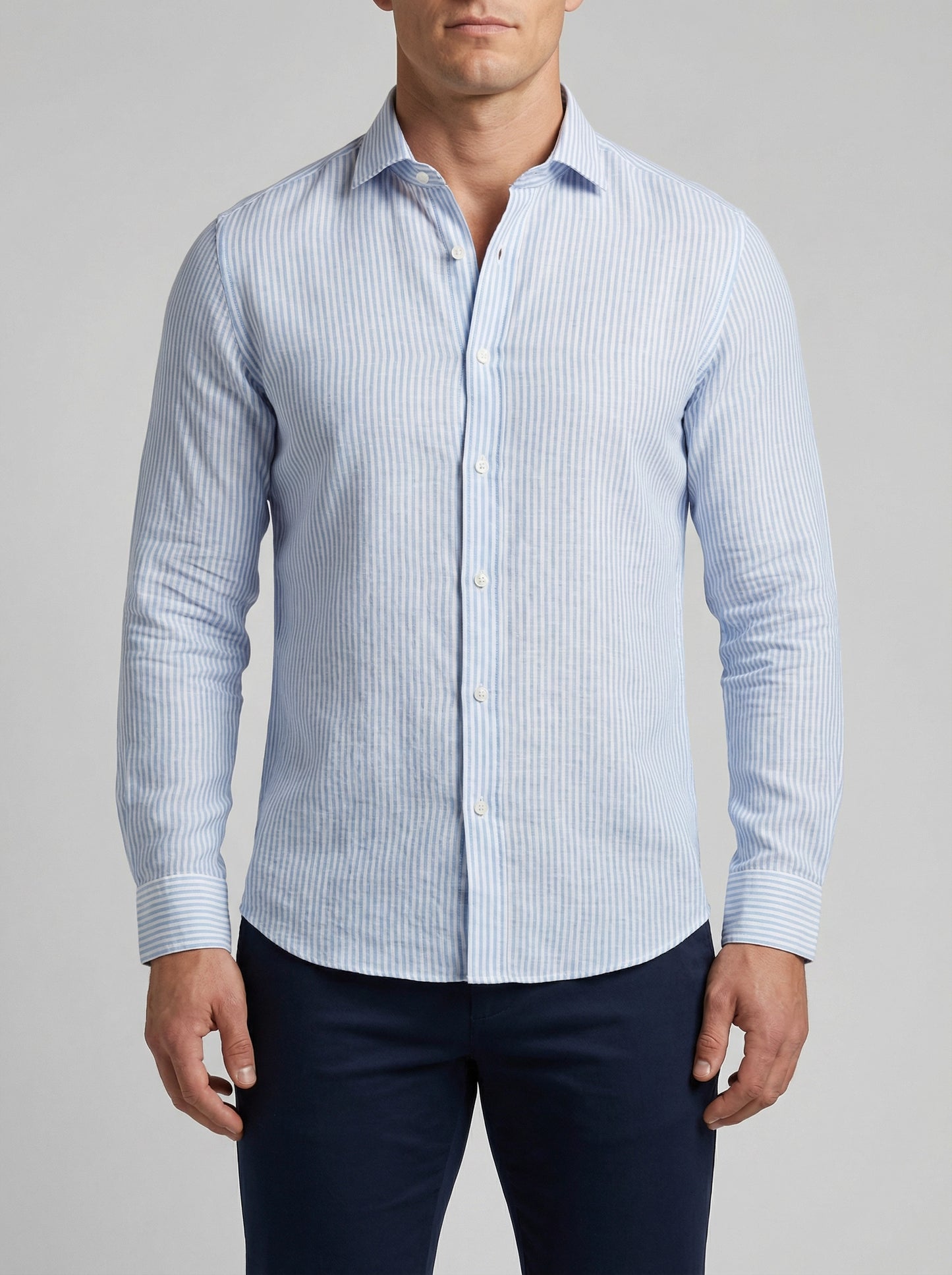Camicie  lino sartoriali collo classico slimfit tinta unita e rigate
