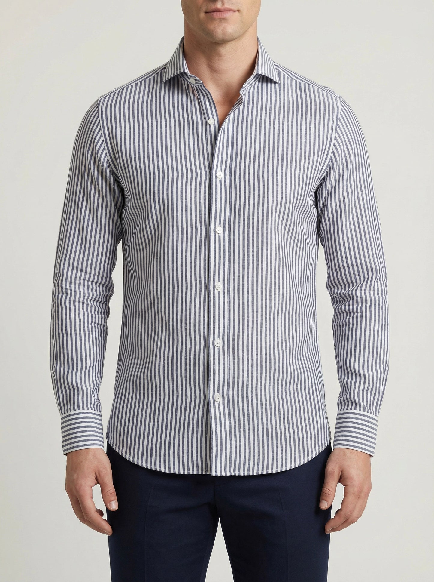 Camicie  lino sartoriali collo classico slimfit tinta unita e rigate