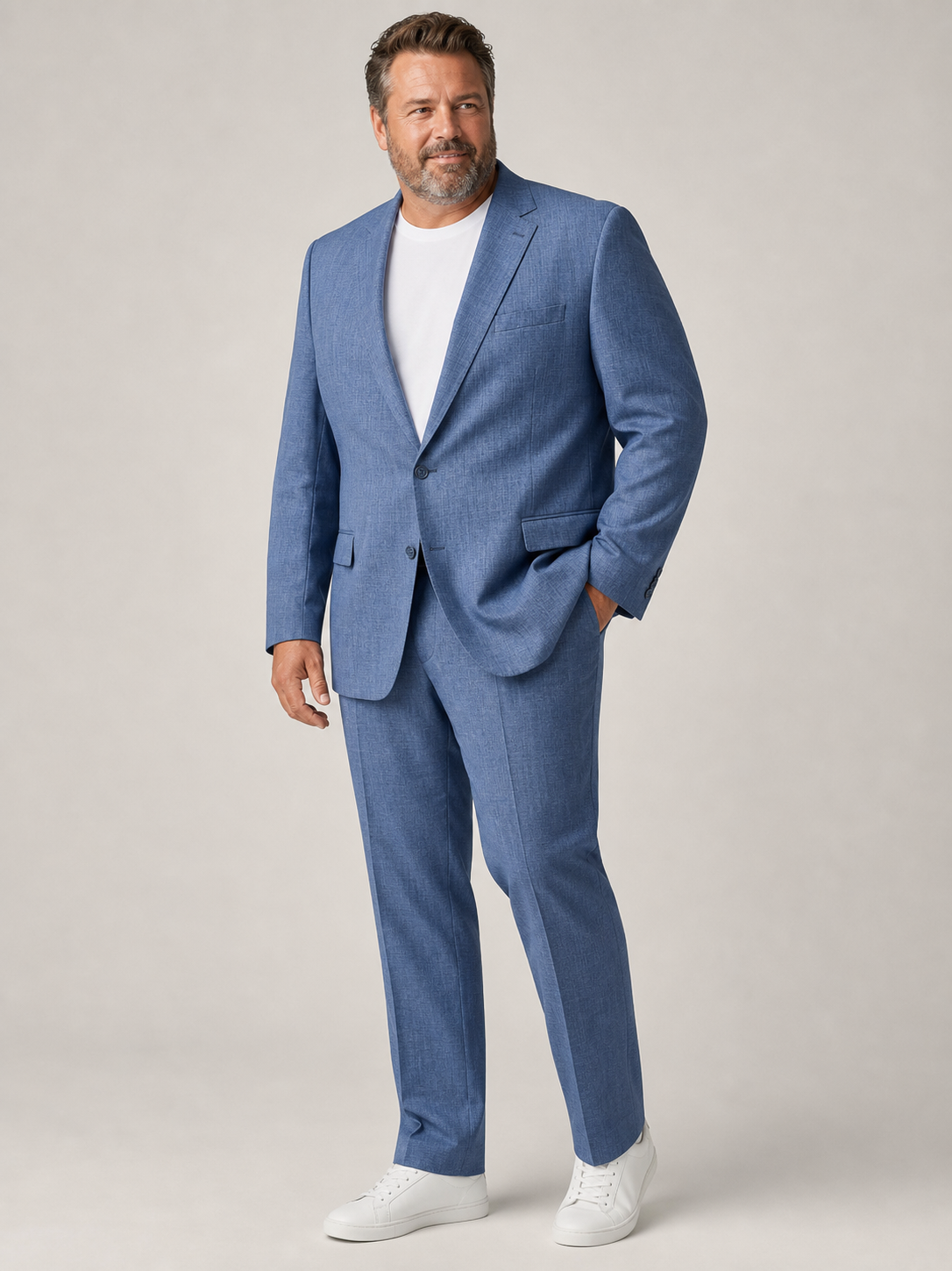 Abito uomo Blu denim avion taglie forti drop 4 fino a 68