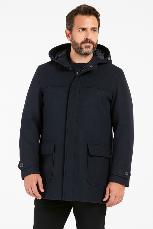 Cappotto con cappuccio blu