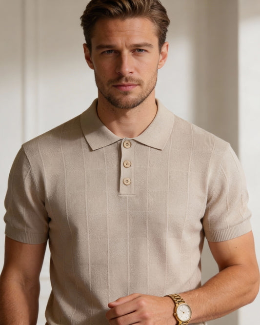 Polo in filo lavorata quadro + coste