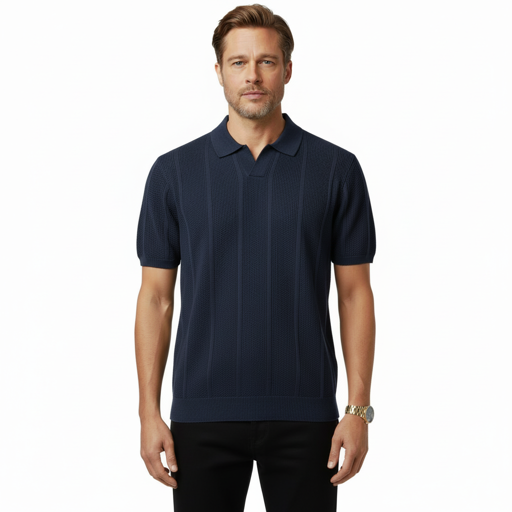 Polo in filo con Coste in 3 colori