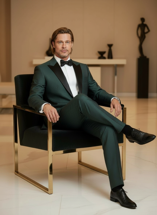 Abito smoking a lancia microlavorato Verde Gucci