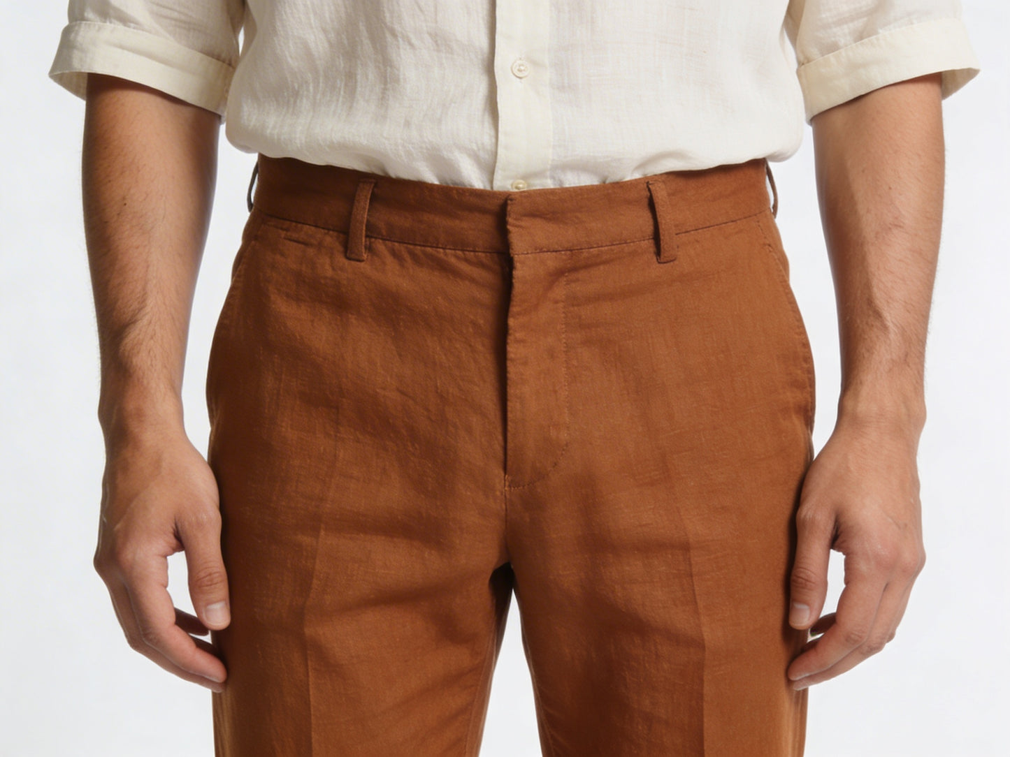 Pantalone lino slim elegante