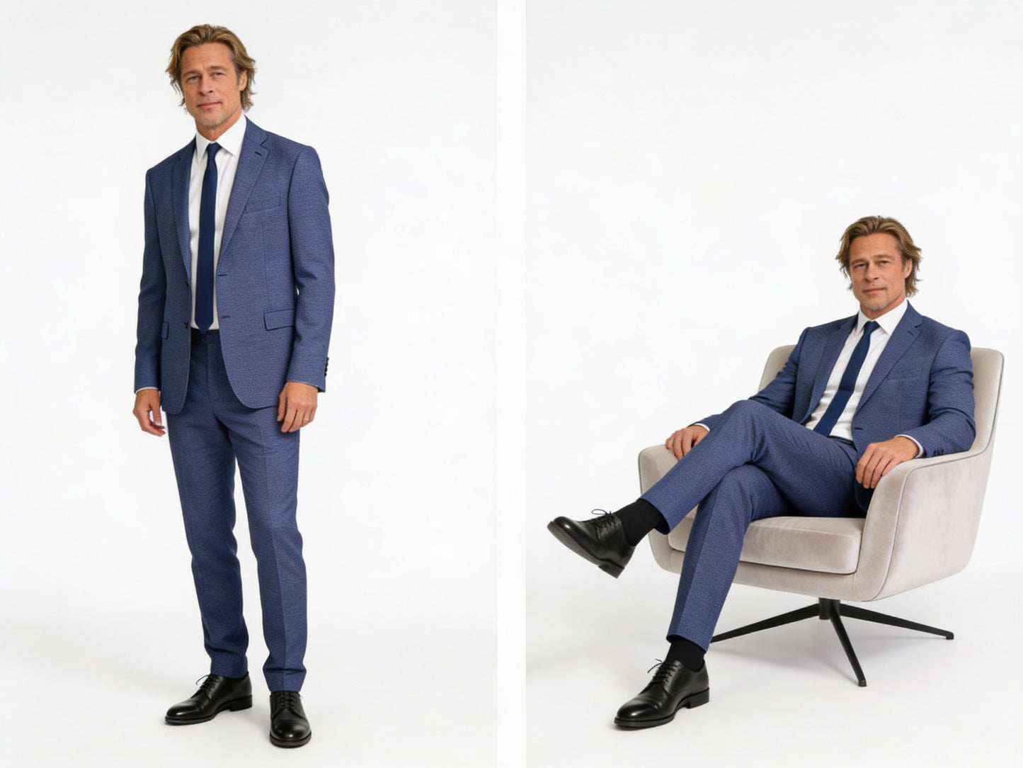 Abito grisaglia avion azzurro