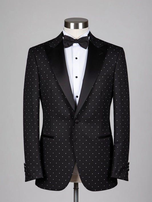 Abito Smoking Nero Glitterato a lancia