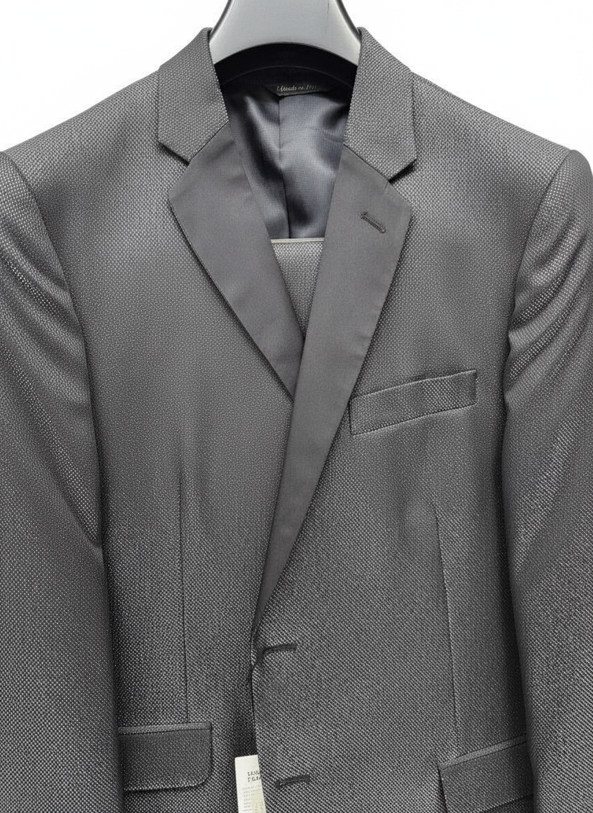 Abito Smoking raso lavorato grigio