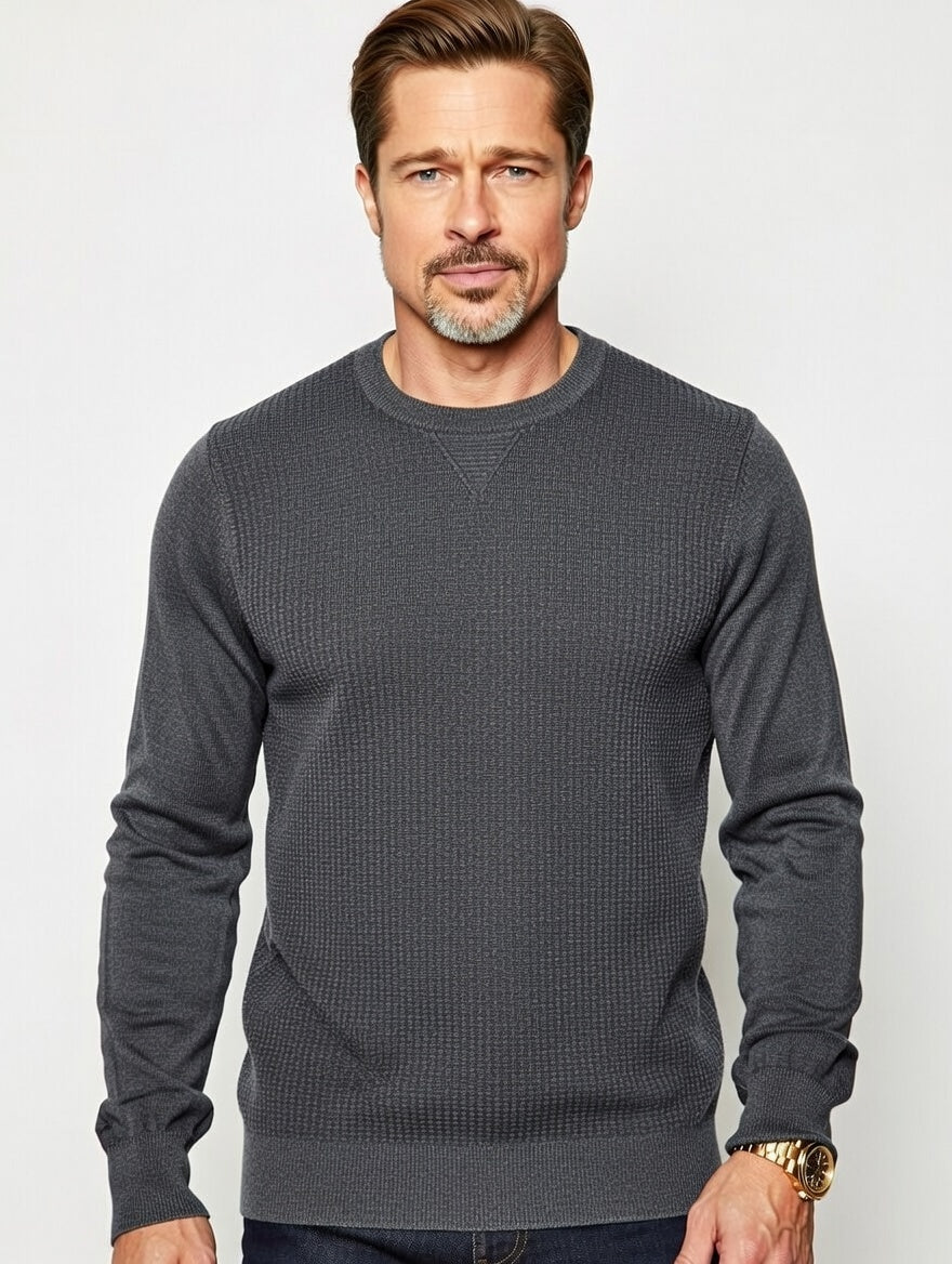 Maglia in filo primaverile effetto délavé – Grigio antracite