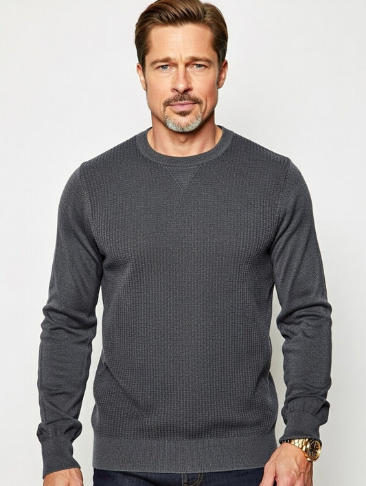 Maglia in filo primaverile effetto délavé – Grigio antracite