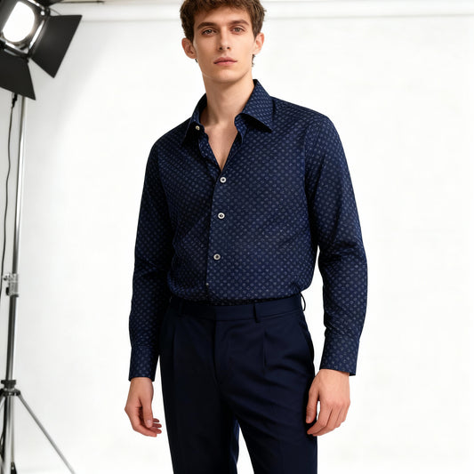 Camicie microfantasia 100% cotone