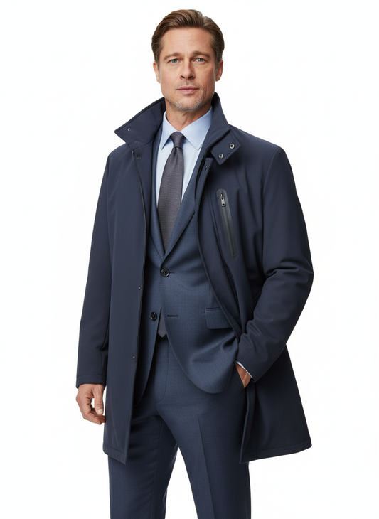 Giubbotto trench tessuto tecnico imbottito senza cappuccio