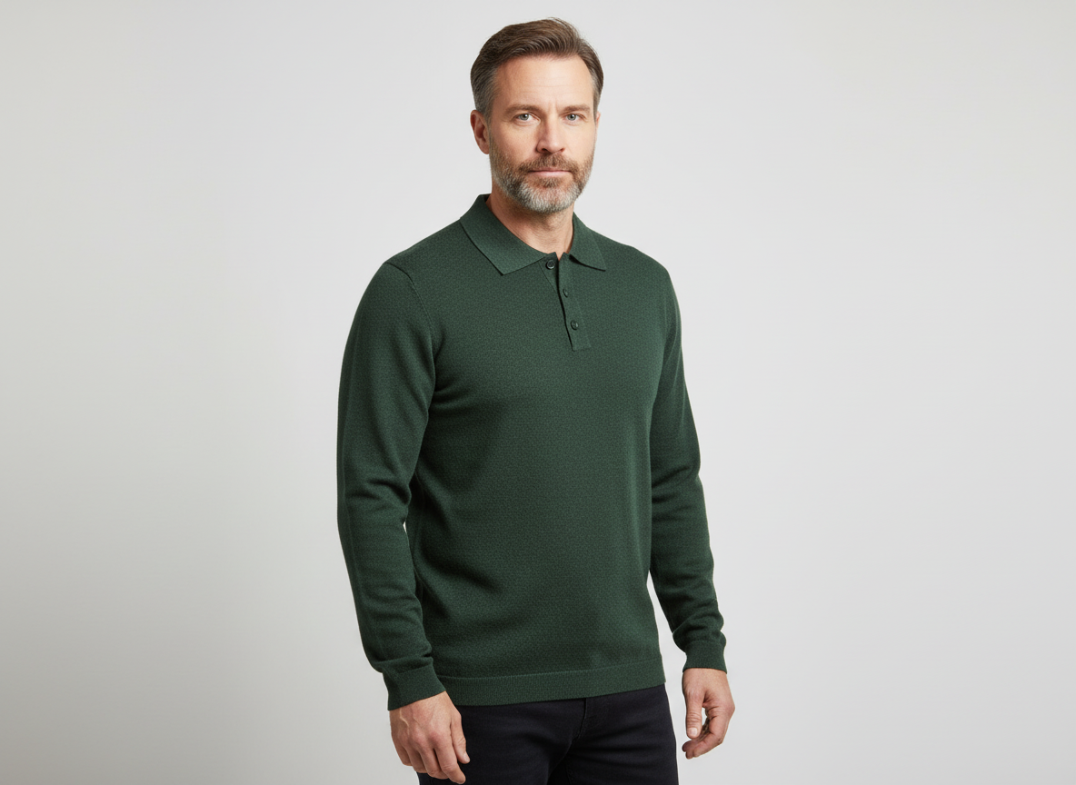 Polo 3 bottoni misto lana