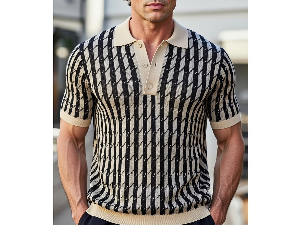 Polo Uomo in Filato Geometrico – Made in Italy 3 colori