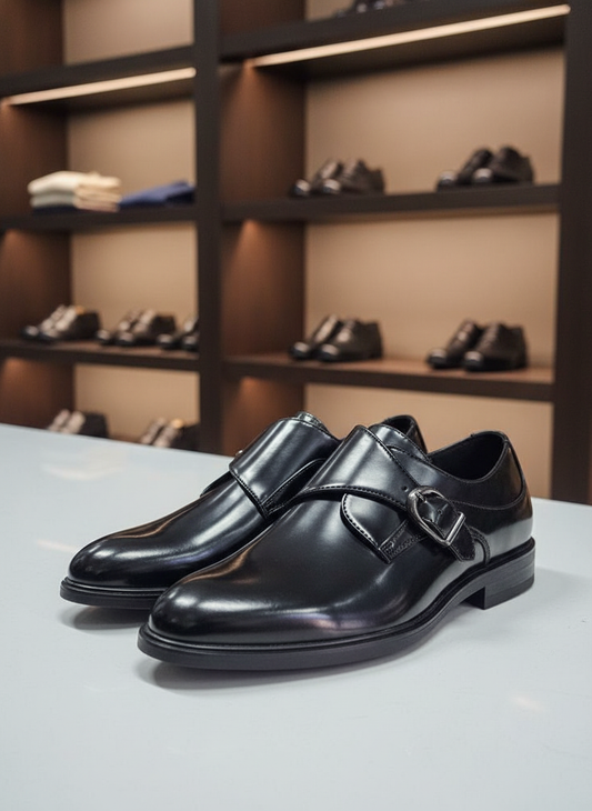 Scarpe eleganti nere con fibbia