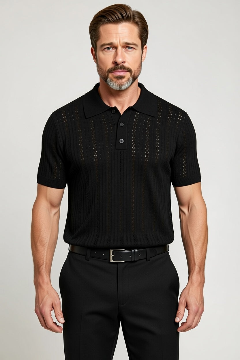 Polo filo mezze maniche microlavorata 4 colori