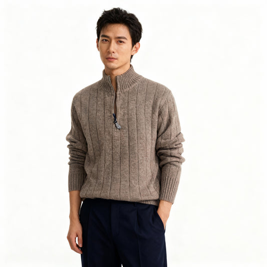 Maglia lupo zip coste lambswool 4 colori
