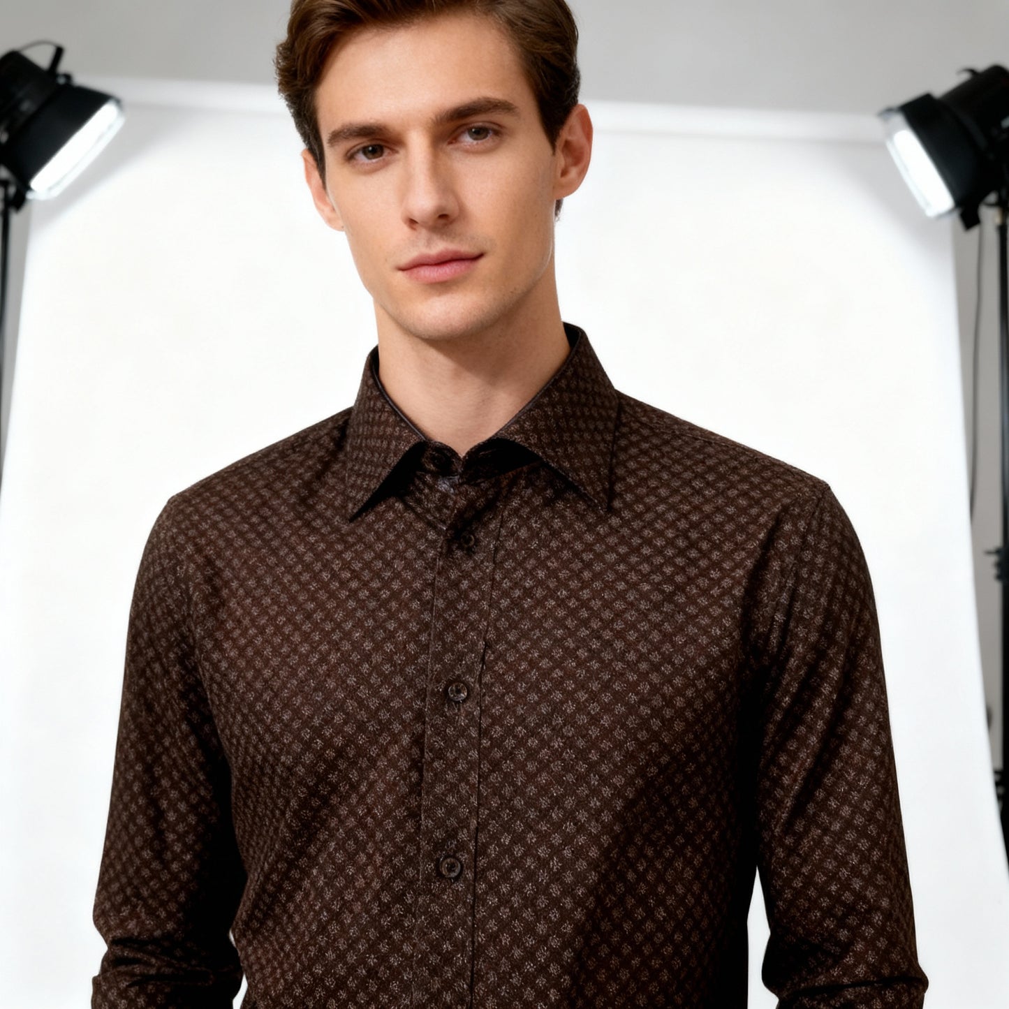 Camicie microfantasia 100% cotone